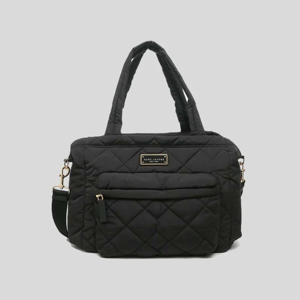 MARC JACOBS Marc Jacobs Black Quilted Nylon Medium Weekender Black Diaper Bag